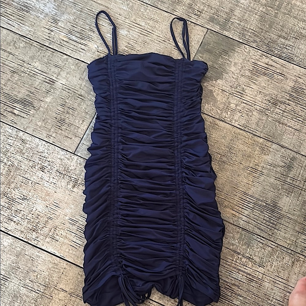 Navy Ruched women’s dress